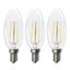 EcoPack 3pcs LED FIL C35 E14 2W 2700K CL thumbnail 1