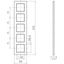 Cover frame 5-way vertical, A.8, aluminium thumbnail 2