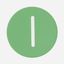 Button plate flat with inscription, green with white " I " thumbnail 1