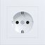 SCHUKO wall socket with cover plate, plug-in type, A.1, matte light white thumbnail 1