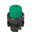 Illuminated knob selector, 2 positions green with marking thumbnail 1