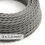 Large section electric cable 3x1,50 twisted - covered by Natural Grey Linen TN02 thumbnail 1