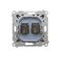 Single plug socket for the IP44 version with Schuko earthing - without frame gasket - transparent flap, beige, 16A thumbnail 2