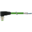 M12 male 90° D-cod. with cable shielded PUR 1x4xAWG22 gn  35m thumbnail 1