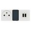PRISE 2P+T ET PRISE DOUBLE USB BLANC MOSAIC thumbnail 3