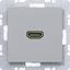HDMI socket with 90° plug connection, A.x/C.x, titanium thumbnail 1
