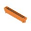 PCB plug-in connector, male header, Solder flange, THT solder connection, 5.08 mm, Number of poles: 10, 180°, Solder pin length (l): 3.2 mm, tinned, orange, Box thumbnail 4