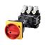 P5-125/V/SVB Main switch, P5, 125 A, rear mounting, 3 pole, Emergency switching off function, With red rotary handle and yellow locking ring, Lockable in the 0 (Of thumbnail 3
