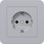 SCHUKO wall socket with cover plate, plug-in type, C.1, titanium thumbnail 1