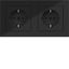 WCD RA 2V (duo box), cover frame, operated, single-piece, A.1 night black glass thumbnail 1