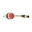C22-D-R-K01-P3 Pushbutton, Flat, momentary, 1 NC, Cable (black) with M12A plug, 4 pole, 0.5 m, red, Blank, Bezel: titanium thumbnail 10