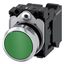 Pushbutton, 22 mm, round, metal, shiny, green, pushbutton, flat, momentary contact type, 1 NO,  3SU1150-0AB40-3BA0-Z Y13 thumbnail 2