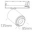 WHITE COB 30W CW TRACK SPOT 20-60deg ADJUSTABLE BEAM 230V thumbnail 2