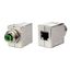 M12 Panel feed through adapters, D-coded, to RJ45  - straight thumbnail 1