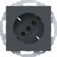 SCHUKO wall socket 45°, plug-in, A.x/C.x, anthracite thumbnail 1