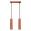 HANGING LAMP WITH TWO HANGINGS, RED LAMPSHADES, CARBON SERIES thumbnail 1
