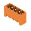 PCB plug-in connector, male header, closed side, THT solder connection, 5.08 mm, Number of poles: 4, 180°, Solder pin length (l): 3.2 mm, tinned, orange, Box thumbnail 1