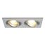 NEW TRIA II MR16 downlight, rectangular, alu brushed, max. 2x50W, incl. clip springs thumbnail 1
