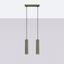 HANGING LAMP WITH TWO HANGS AND GREEN GROOVED LAMPSHADES, CARBON SERIES thumbnail 12