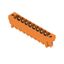 PCB plug-in connector, male header, Solder flange, THT solder connection, 5.08 mm, Number of poles: 9, 180°, Solder pin length (l): 3.2 mm, tinned, orange, Box thumbnail 2