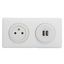 KIT DOUBLE USB+2P+T BLANC ENCASTRE CELIANE thumbnail 4
