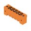 PCB plug-in connector, male header, Flange, THT solder connection, 5.08 mm, Number of poles: 5, 180°, Solder pin length (l): 3.2 mm, tinned, orange, Box thumbnail 3