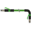 RJ45 male 0° / RJ45 male 90° down shielded PUR 1x4xAWG22 gn 0.5m thumbnail 1