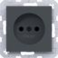 Wall socket without earth connection, Safety Plus, A.x/C.x, anthracite thumbnail 1