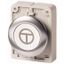 M30I-FD-W-X11 Pushbutton, RMQ-Titan, flat, momentary, White, inscribed, Front ring stainless steel, ON/OFF thumbnail 1