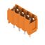 PCB plug-in connector, male header, Dovetails for fixing blocks, THT solder connection, 5.00 mm, Number of poles: 4, 180°, Solder pin length (l): 4.5 mm, tinned, orange, Box thumbnail 8