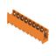 PCB plug-in connector, male header, open side, THT solder connection, 5.08 mm, Number of poles: 9, 180°, Solder pin length (l): 3.2 mm, tinned, orange, Box thumbnail 3