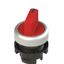 Short handle selector, 2 positions red with marking thumbnail 1