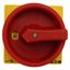 Main switch, P1, 40 A, rear mounting, 3 pole, 1 N/O, 1 N/C, Emergency switching off function, Lockable in the 0 (Off) position, With metal shaft for a thumbnail 12