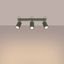 CEILING LAMP, MOVABLE SPOTLIGHTS ON A CARBON STRIP, GREEN AND OLIVE, 3XGU10 thumbnail 6