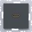 HDMI socket with 90° plug connection A.x/C.x anthracite thumbnail 1