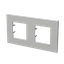 Frame 2-gang - ABB logo - Silver thumbnail 2