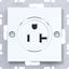 Wall socket USA/CANADA NEMA 5-20 R, screw class, A.x/C.x, white glass thumbnail 1