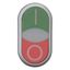M22-DDLF-GR-X1/X0 Double actuator pushbutton, RMQ-Titan, Actuators and indicator lights flush, momentary, White lens, green, red, inscribed, Bezel: titanium thumbnail 2