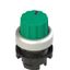 Illuminated knob selector, 2 positions green with marking thumbnail 1