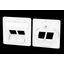 Central plate 50 x 50 mm 2 port, traffic white, E-DAT C6 thumbnail 1