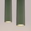 HANGING LAMP WITH TWO HANGS AND GREEN GROOVED LAMPSHADES, CARBON SERIES thumbnail 4