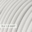 Large section electric cable 3x1,50 round - covered by rayon White RM01 thumbnail 2