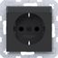 SCHUKO wall socket, text-type, Safety Plus, plug-in type, A.x/C.x black and white matte thumbnail 1