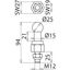 Fixed ball point D=25mm, straight with threaded bolt and nut M12x25mm thumbnail 2