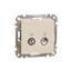 TV/R Socket intermediate 10db, Sedna, Beige thumbnail 5
