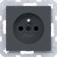 Wall socket earth pin, Safety Plus, plug-in type, A.x/C.x, anthracite thumbnail 1