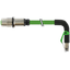 M12 fem. recept. D-cod. rear / RJ45 male 90° down PUR gn 0.3m thumbnail 2