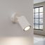 Beige GU10 wall lamp with switch for bedroom, KARBON series thumbnail 3