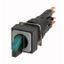 Q18LWK3R-GN Illuminated selector switch actuator, maintained, 45° 45°, 18 — 18 mm, 3 positions, With thumb-grip, green, with VS anti-rotation tab, without light e thumbnail 1