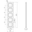 Cover frame 5-way vertical, C.8, aluminium thumbnail 2